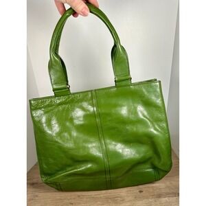 Vintage Kenneth Cole New York Green Tote Bag Shoulder Purse Triple Compartment